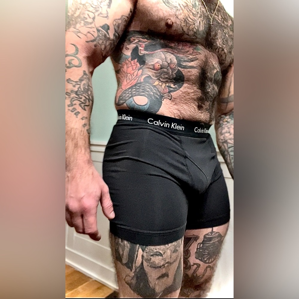 Black Calvin Klein boxer briefs